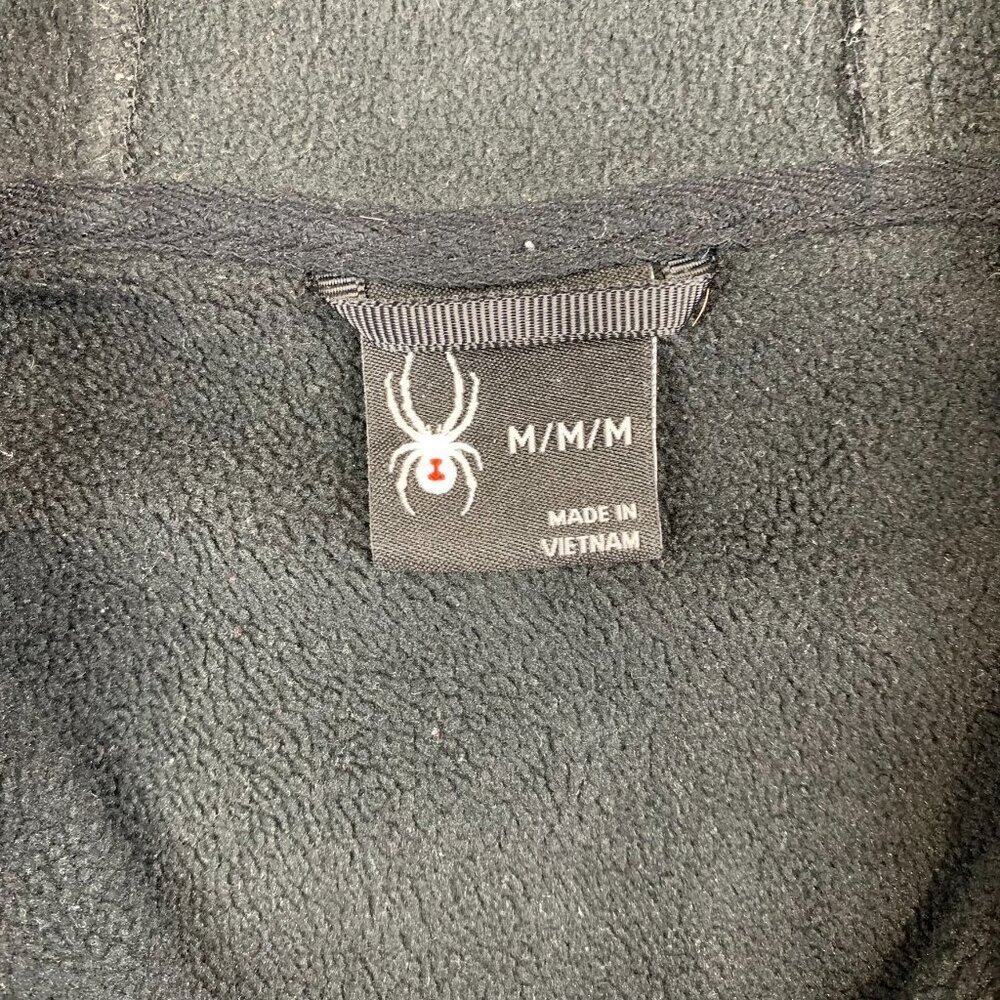 Spyder Mens Sweater Medium Gray Colorblock Ray 1/4 Zip Hoodie Long Sleeve Racer - Picture 5 of 10